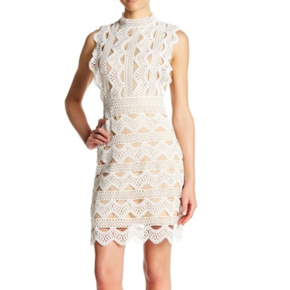 Nordstrom Lucy Paris Crochet Lace Knit Dress